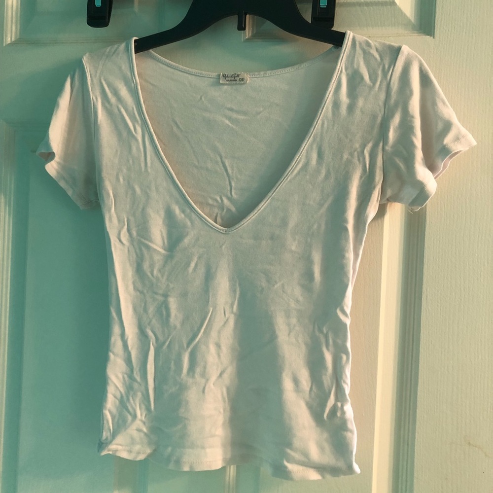 Brandy Melville white v neck tee